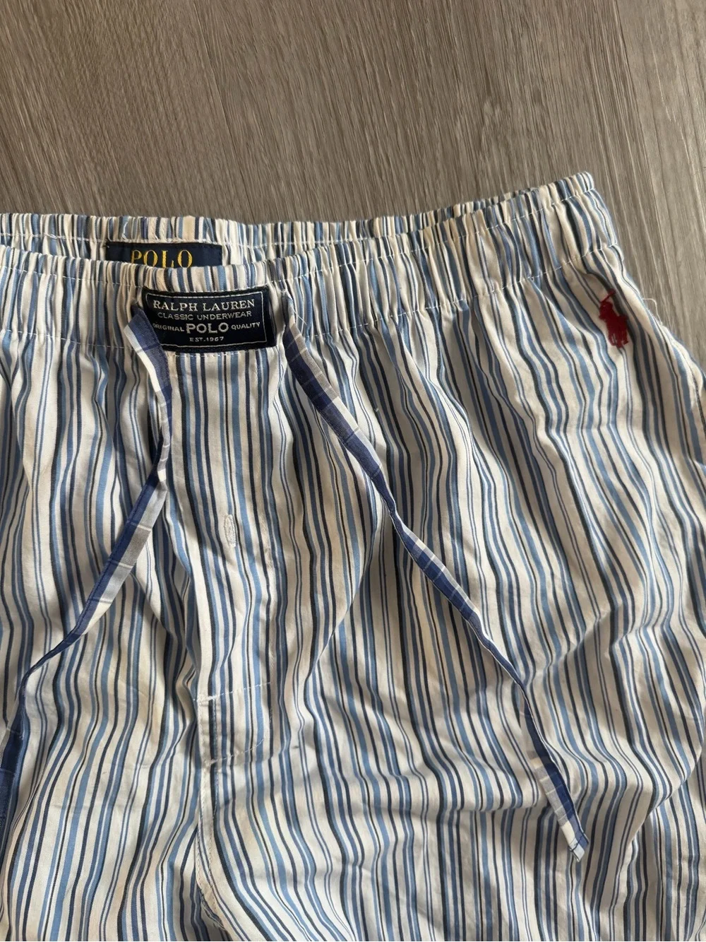 Polo by Ralph Lauren Blue and White Striped Men's Pajama Pants